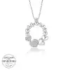 Swarovski Taşlı Gümüş Çember Kalp Bayan Kolye