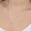 Swarovski Taşlı Gümüş Çember Tektaş Bayan Kolye