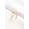 T Harfli Altın Renk Ayarlanabilir Yüzük