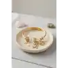 Tavşan Model Gold Renk Beyaz Charmlı Bileklik