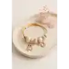 Tedy Bear Model Gold Renk Pembe Charmlı Bileklik