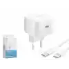 Type-c Hızlı Şarj Seti 45W Type-c Adaptörlü 1 M Örgülü Kablolu Beyaz ND1014