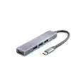 Type-C Hub 4*Usb3.0 Gri HDX7043