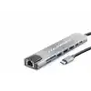Type-C Hub Hdmi 4K Usb 3.0 Lan Kart Okuyucu 8 Port - Gri HDX7841