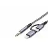 Type-C + Lightning To 3.5 Mm Ses Kablosu - Siyah GJ-027