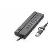 Usb Type-C 3.2 Gen1 Hub Anahtarlı 8 Port 5 Gbps Siyah HDX7062
