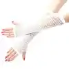 Uzun File Örgü Eldiven Beyaz Renk
