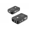 Vga Usb Kvm Switch 2 In 1 Out + 2 Port Usb Console + 2 Port Usb Pc (Klavye/Mouse + Yazıcı) - Siyah HDX1360
