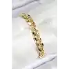 VIP Pirinç Zirkon Taşlı Klasik Zincir Model Gold Renk Kadın Bileklik