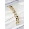 VIP Pirinç Zirkon Taşlı Parçalı Zincir Model Gold Renk Kadın Bileklik