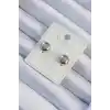 Xuping Gümüş Renk Minimal Bombeli Oval Küpe