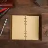 Yeşil Deri Kapaklı Yaprak Desenli Defter