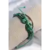 Yeşil Renk Deri İpli Erkek Bileklik