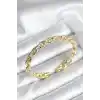 Zincir Model Gold Renk Pirinç Kadın Bileklik