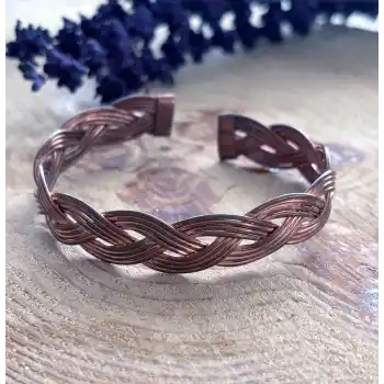 Bakır Saç Örgüsü Bileklik