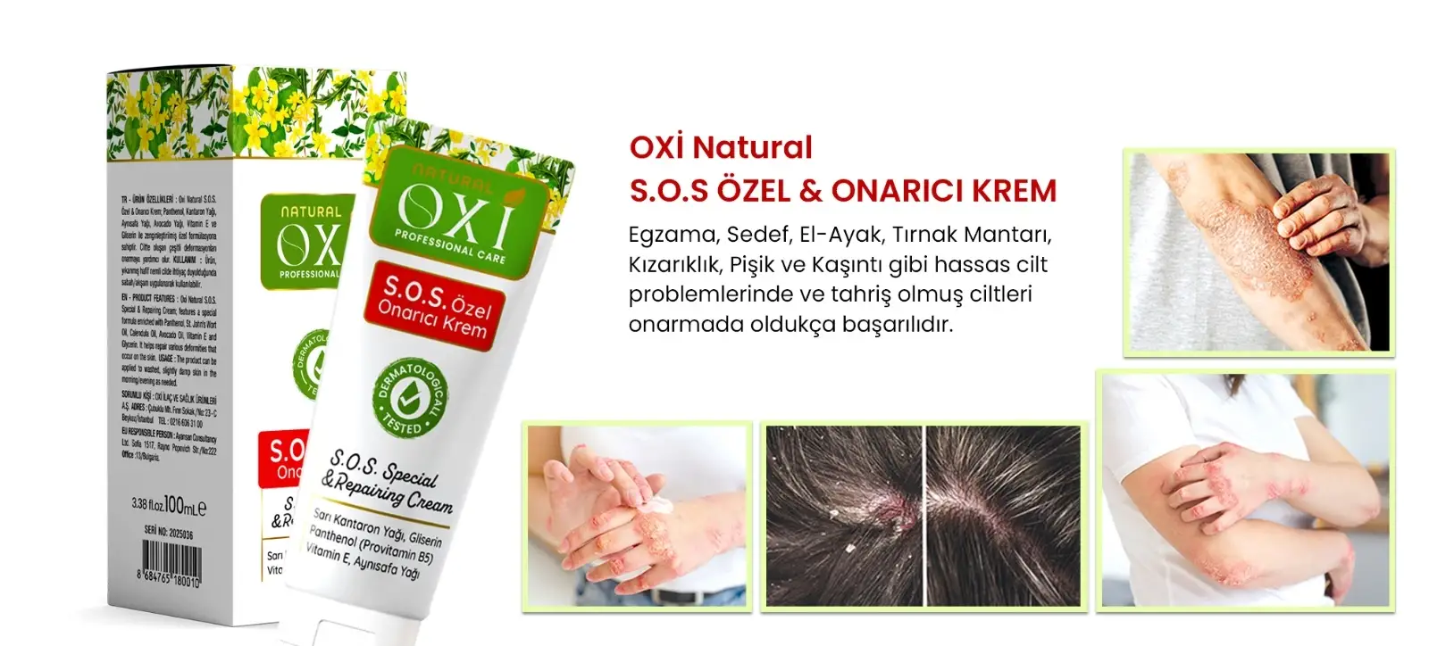 Doğal içerikli acil (s.o.s.) onarıcı krem..