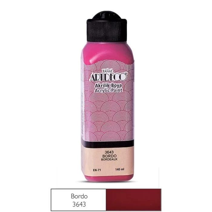 Artdeco akrilik boya 140 ml. bordo 3643