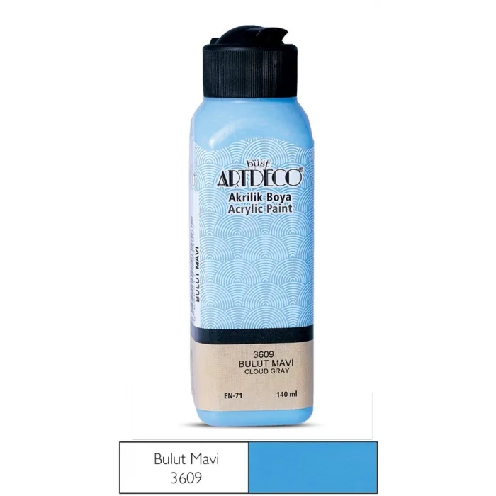 Artdeco akrilik boya 140 ml. Bulut mavi 3609