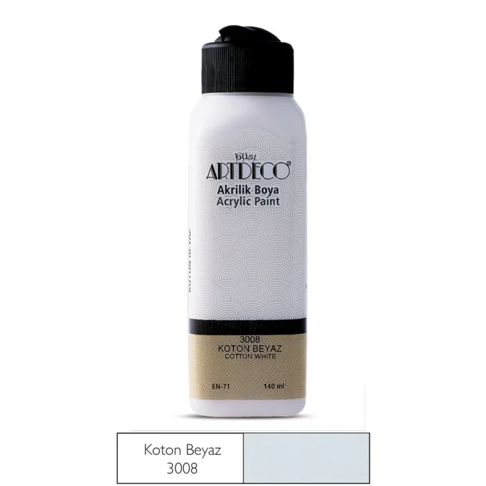 Artdeco akrilik boya 140 ml. Koton beyaz 3008