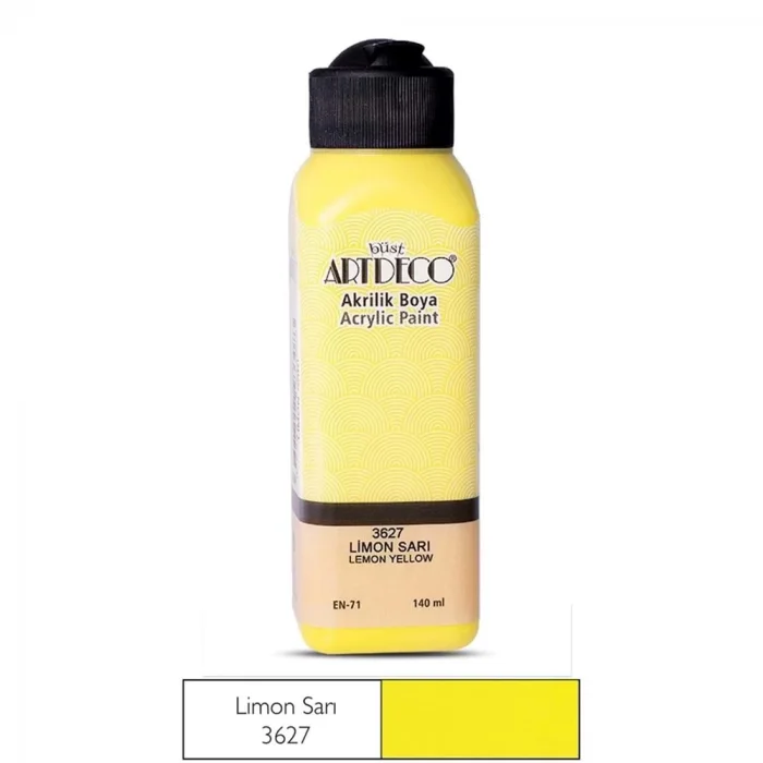 Artdeco akrilik boya 140 ml. Limon sarı 3627