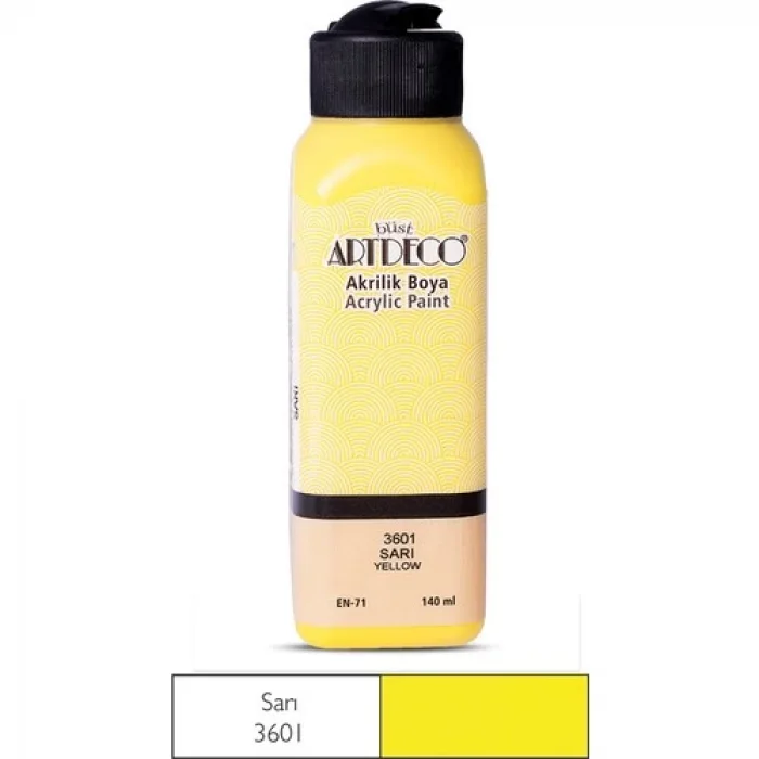 Artdeco akrilik boya 140 ml. sarı 3601
