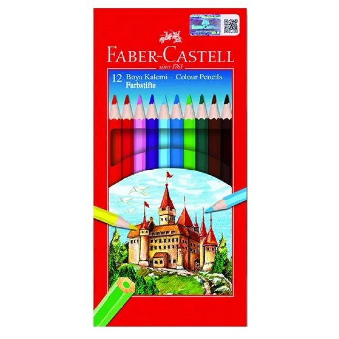Faber Castell Kuruboya Kalemi 12 Renk Tam Boy