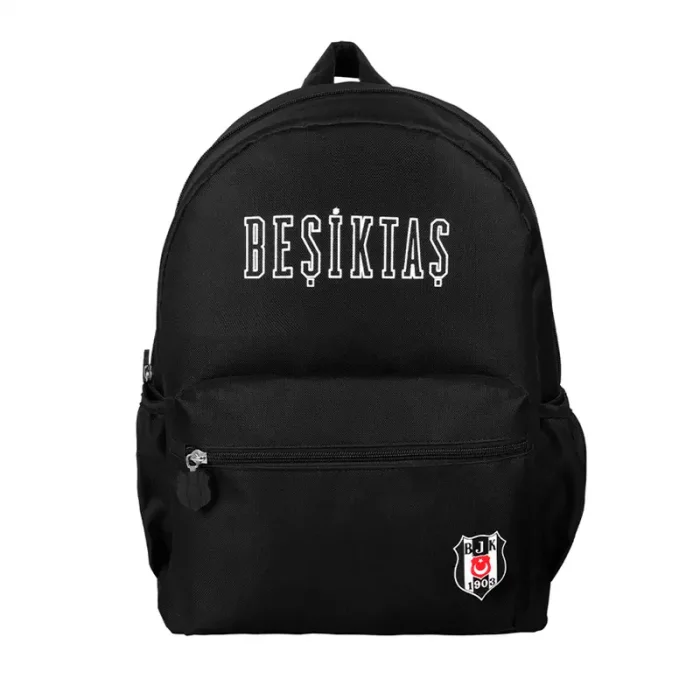 Me Sırt Çantası Beşiktaş Siyah Ön Cep Detaylı