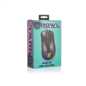 ROWL RGM-03 SCOPS 6400 DPI USB RGB AYDINLATMALI GAMİNG OYUNCU MOUSE SİYAH