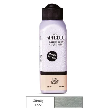 Artdeco metalik akrilik boya 140 ml. Gümüş 3722