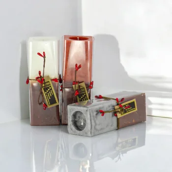 ÇİFT RENK BATON KARE MUM BÜYÜK