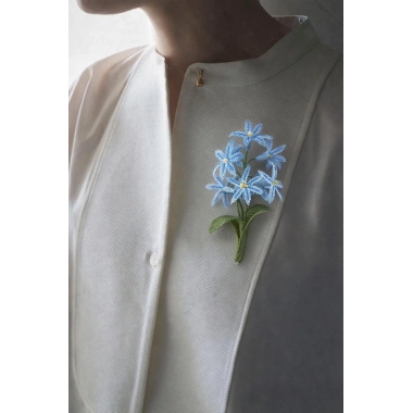 İğne Oyası Sümbül Broş