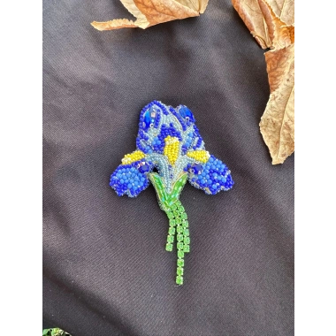 Sümbül Boncuk İşlemeli Broş