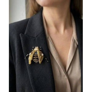 Boncuk İşlemeli Arı Broş