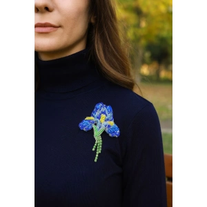 Sümbül Boncuk İşlemeli Broş