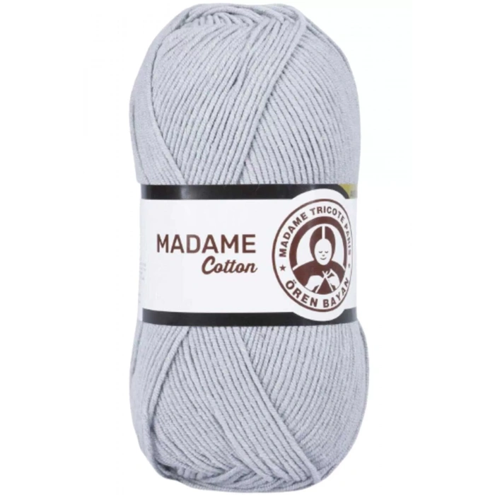 1 Adet Madame Cotton El Örgü İpi Yünü 100 gr 001 Gri