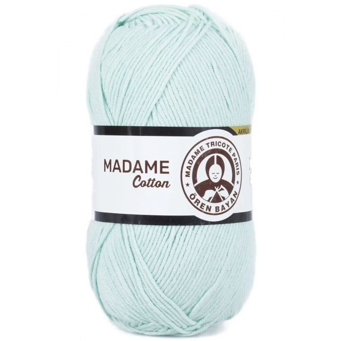 1 Adet Madame Cotton El Örgü İpi Yünü 100 gr 017 Mint Yeşili