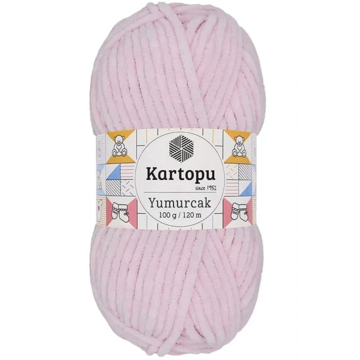 1 Adet Yumurcak Kadife El Örgü İpi Toz Pembe K1562