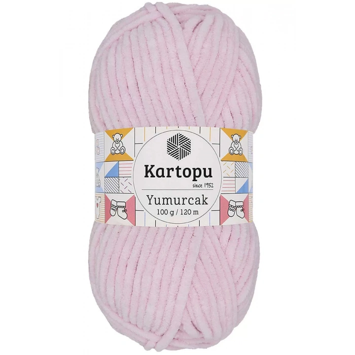 1 Adet Yumurcak Kadife El Örgü İpi Toz Pembe K1562