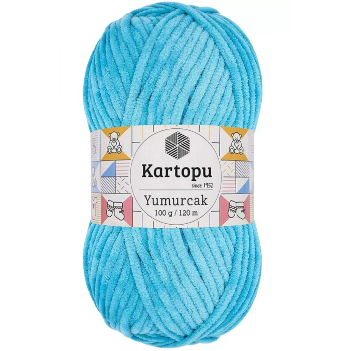 1 Adet Yumurcak Kadife El Örgü İpi Turkuaz K515