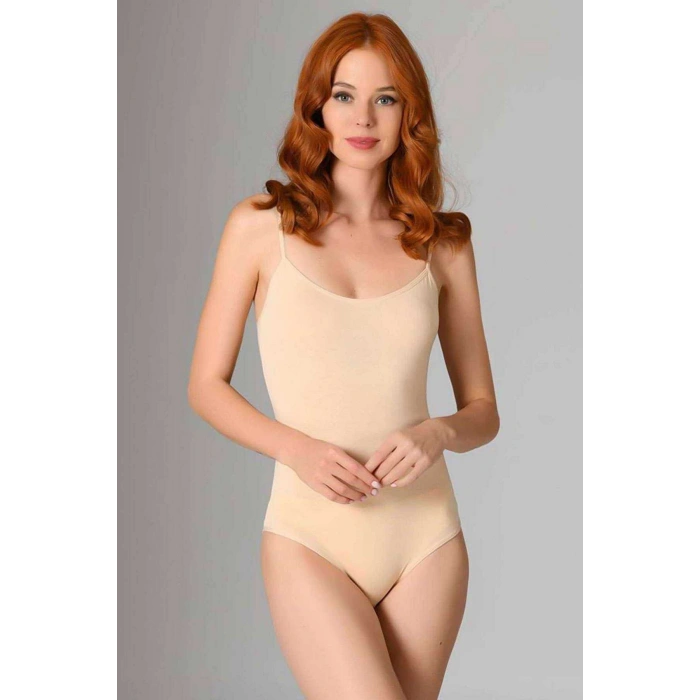2 Adet İp Askılı Kadın Çıtçıtlı Body Ten