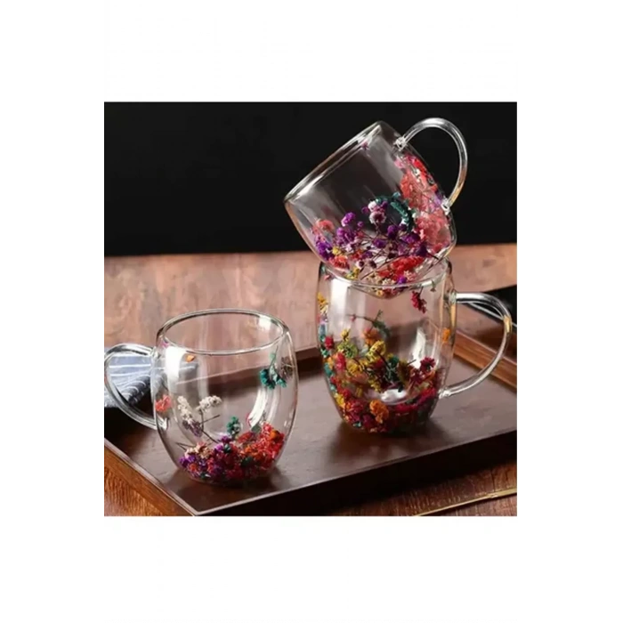 250 Ml Büyük Cidarlı Çiçekli Bardak 1 Adet Royaleks-1385