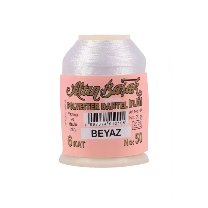 3 Adet Altınbaşak Oya ve Dantel İpi 20 gr - Royaleks - No: BEYAZ