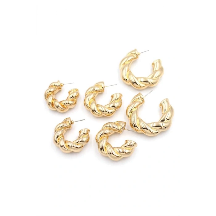 3lü Halka Küpe - Altın