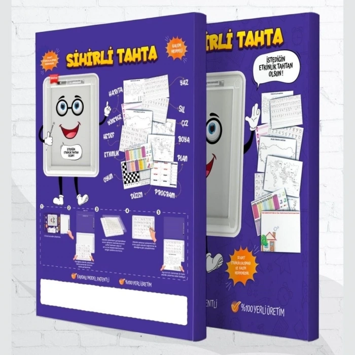 32 Farklı Etkinlikli Kalem ve Silgi Hediyeli Eğitici Sihirli Etkinlik Tahtası