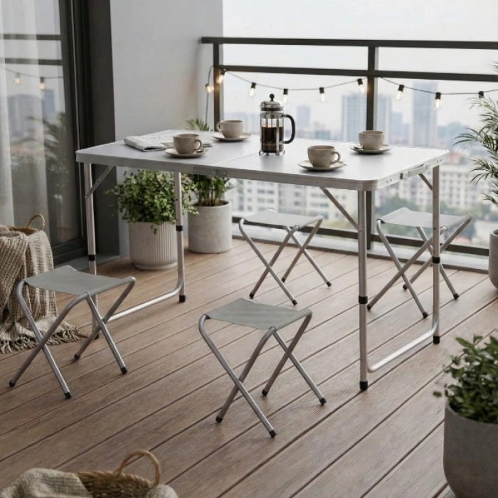 4 Sandalyeli Katlanabilir Masa Seti