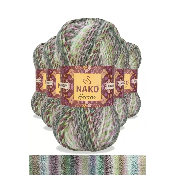 5 Adet Hercai Ebruli Hırka Kazak Atkı Bere El Örgü İpi Yünü 28129