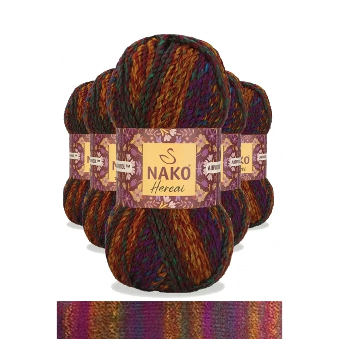 5 Adet Hercai Ebruli Hırka Kazak Atkı Bere El Örgü İpi Yünü 7131