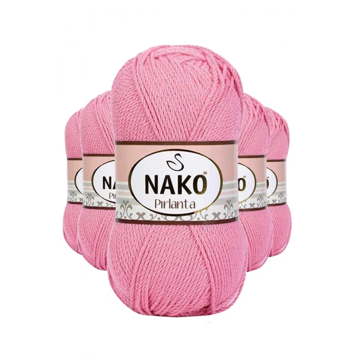 5 Adet Pırlanta Amigurumi El Örgü İpi Yünü Pembe 6740