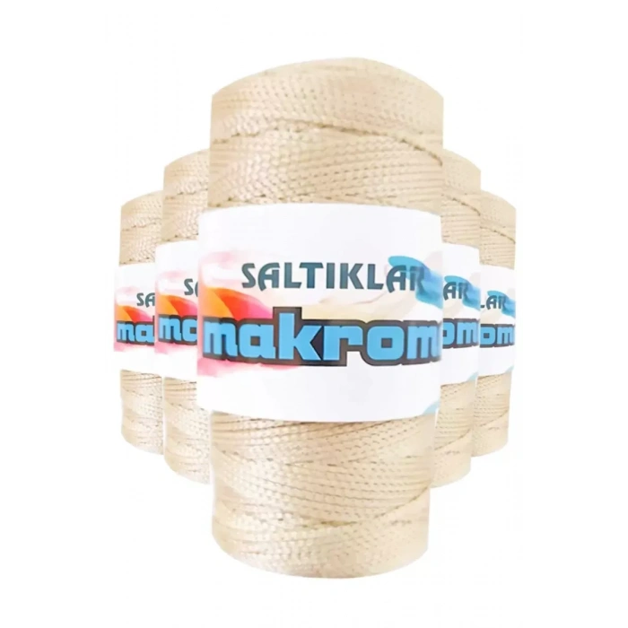 5 Adet Polyester Makrome İpi 230 Açık Bej 100 gr