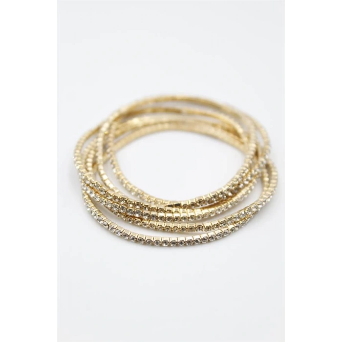 6lı Lastikli Bileklik - Altın